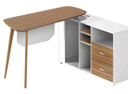 Mesa de madeira branca moderna com pernas finas