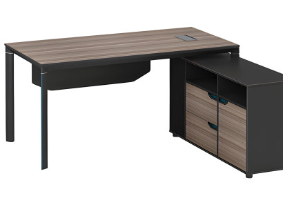 Mesa de canto moderna com espaço de armazenamento marrom e preto