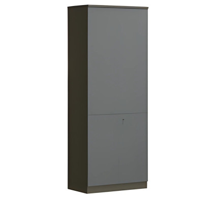 Moderno armário de escritório cinza com fechaduras