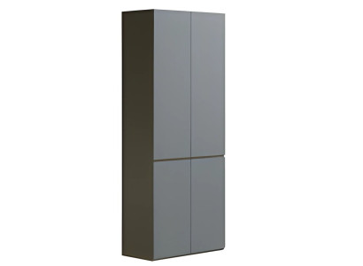 Armário de escritório cinza moderno sem puxadores, estrutura simples