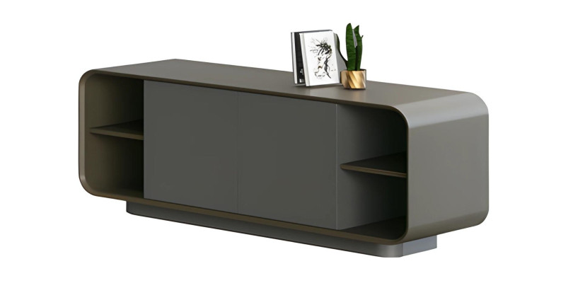 Armário preto moderno com armazenamento mínimo