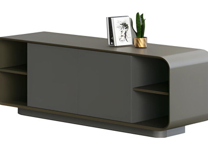 Armário preto moderno com armazenamento mínimo