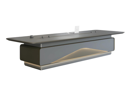 Mesa de conferência luxe com iluminação LED cinza