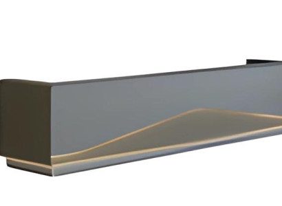 Moderna mesa de recepção preta e cinza com iluminação LED, design minimalista de luxo