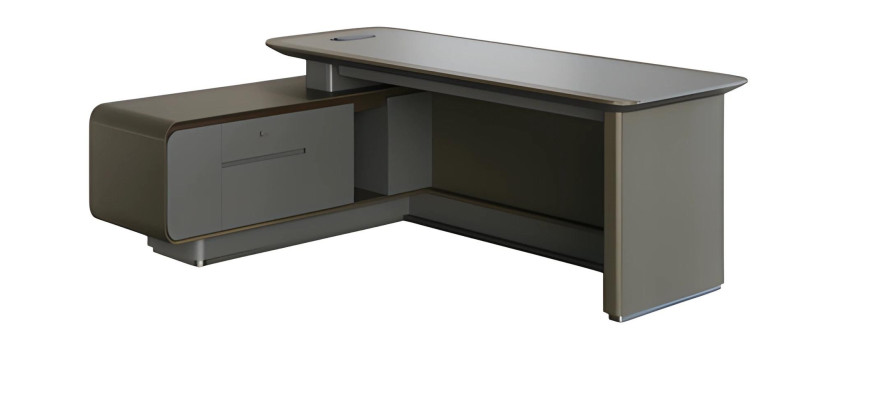 Mesa de canto cinza moderna com espaço de armazenamento