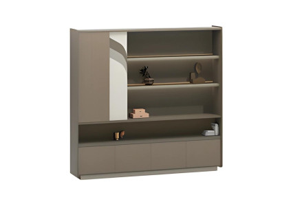 Armário de escritório moderno com prateleiras e gavetas