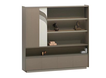 Armário de escritório moderno com prateleiras e gavetas