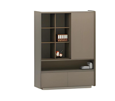 Armário de escritório moderno com prateleiras e gavetas para documentos