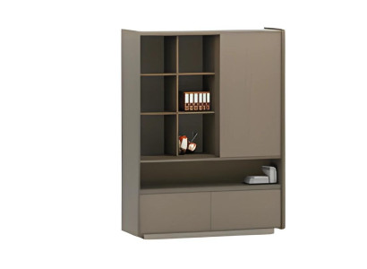 Armário de escritório moderno com prateleiras e gavetas para documentos