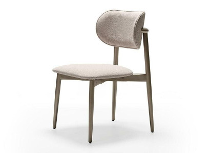 Cadeira de tecido bege elegante para sala de estar e sala de jantar