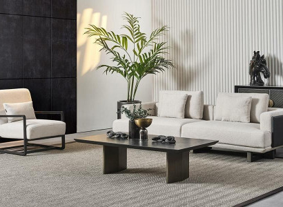 Banco de madeira elegante, 3 lugares e cadeira