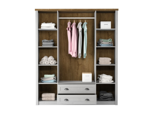 Cômoda com gavetas e portas de roupas