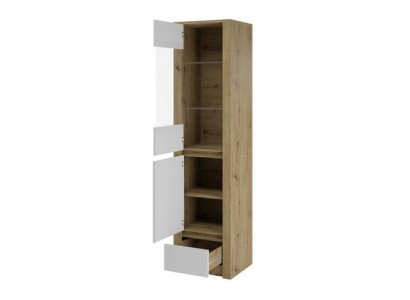 Armário de vitrine de vidro com portas de vidro e prateleiras de vidro