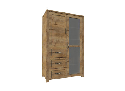 Moderno e elegante armário de vitrine de madeira marrom