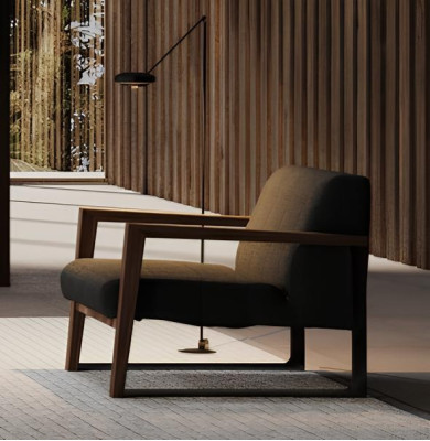 Cadeira estofada moderna para um espaço confortável