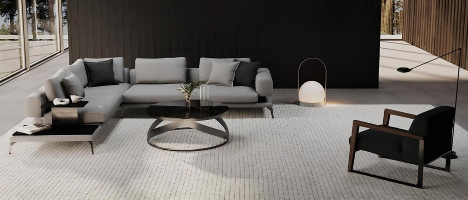 Sofá de canto com cadeira e função - detalhes