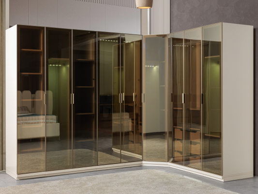 Moderno armário de canto com grande padrão