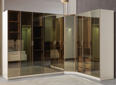 Moderno armário de canto com grande padrão