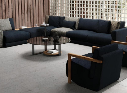 Sofá de canto elegante com cadeira, lindo e confortável ao mesmo tempo