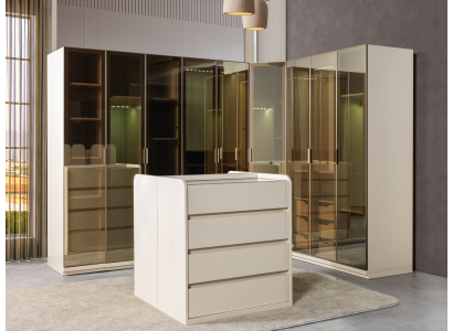 Armário de canto moderno com curvatura para o quarto