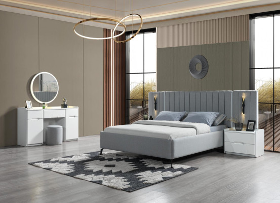 Conjunto de móveis de quarto elegante 5 peças + 2 mesas de cabeceira