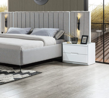 Moderna mesa de cabeceira branca