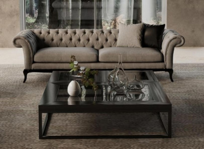 Sofá moderno de três lugares, design beleza, conforto