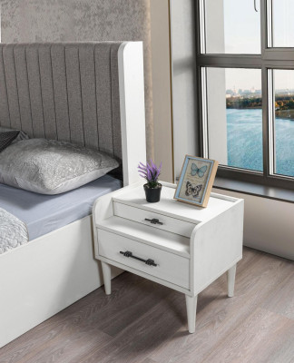 Moderna mesa de cabeceira branca elegante