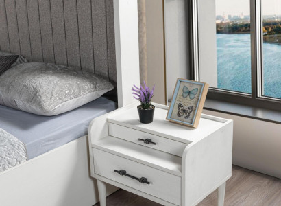 Moderna mesa de cabeceira branca elegante