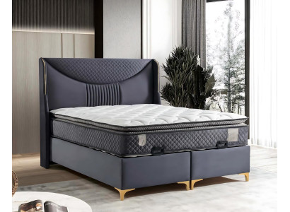 Conjunto de cama cinza moderno com colchão