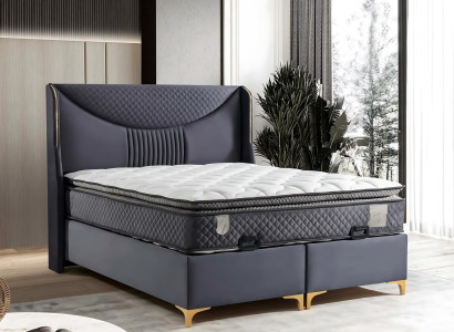 Conjunto de cama cinza moderno com colchão
