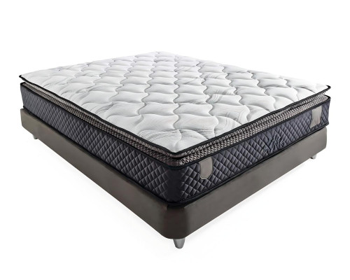 Conjunto de cama cinza moderno com colchão