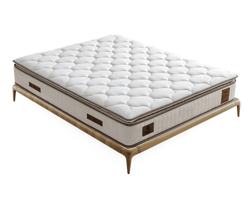 Cama elegante com colchão de tecido