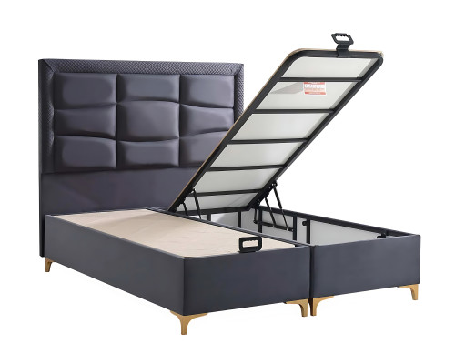 Conjunto de cama cinza moderno com colchão