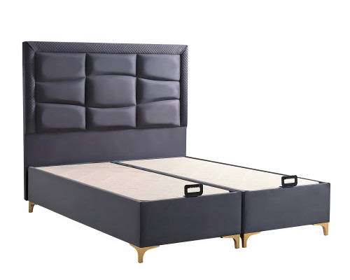 Conjunto de cama cinza moderno com colchão