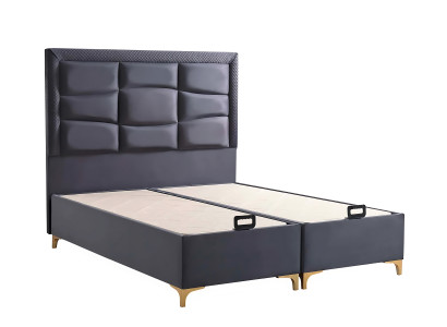 Conjunto de cama cinza moderno com colchão