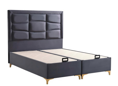 Conjunto de cama cinza moderno com colchão