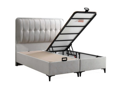 Cama branca moderna com colchão