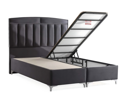 Conjunto de cama cinza moderno com colchão