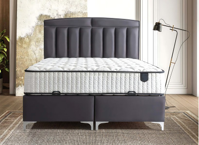 Conjunto de cama cinza moderno com colchão