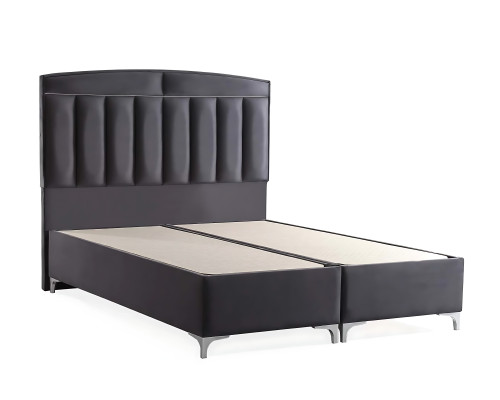 Conjunto de cama cinza moderno com colchão