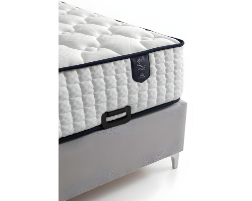 Conjunto de cama cinza moderno com colchão
