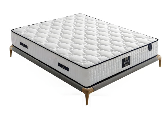 Conjunto de cama cinza moderno com colchão
