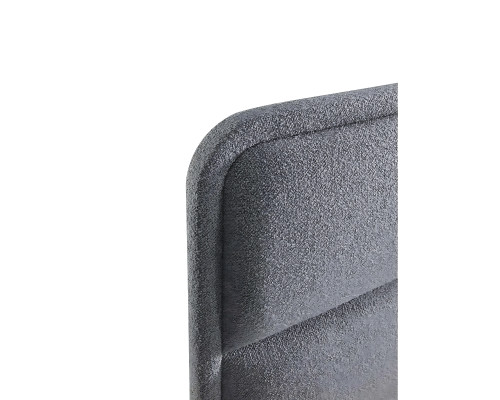 Cama cinza moderna com colchão de tecido e madeira