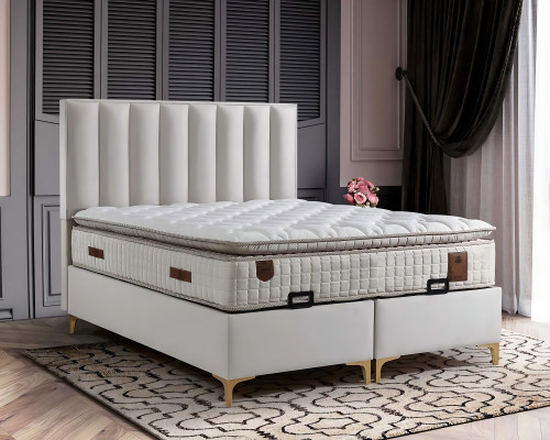 Cama elegante com almofada de encosto