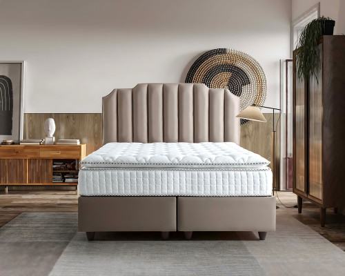 Cama elegante com colchão de tecido moderno