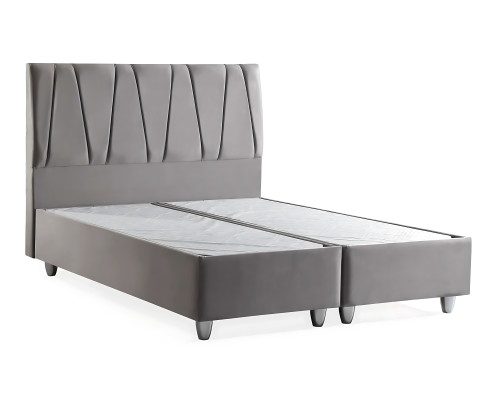 Cama elegante cinza com colchão em estilo moderno