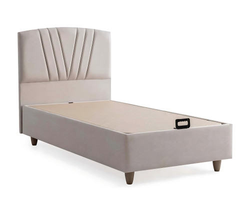 Cama de tecido marrom elegante