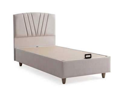 Cama de tecido marrom elegante