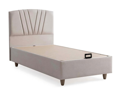 Cama de tecido marrom elegante